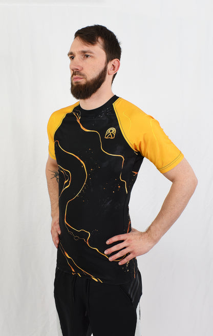 Rashguard manches courtes - Jaune et noir - Solar