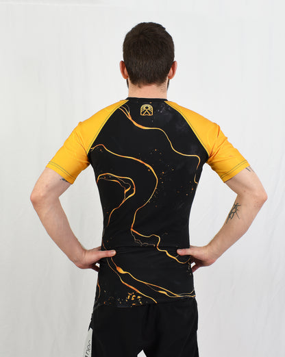 Rashguard manches courtes - Jaune et noir - Solar