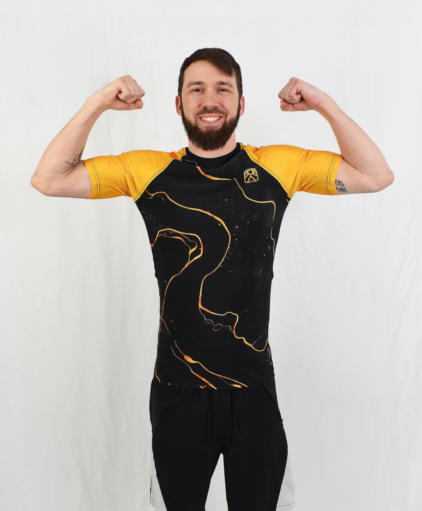 Rashguard manches courtes - Jaune et noir - Solar