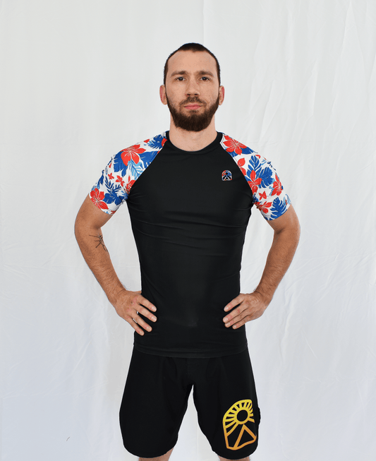 Rashguard manches courtes - Floral Hawaïen - Solar - Vêtements de combat