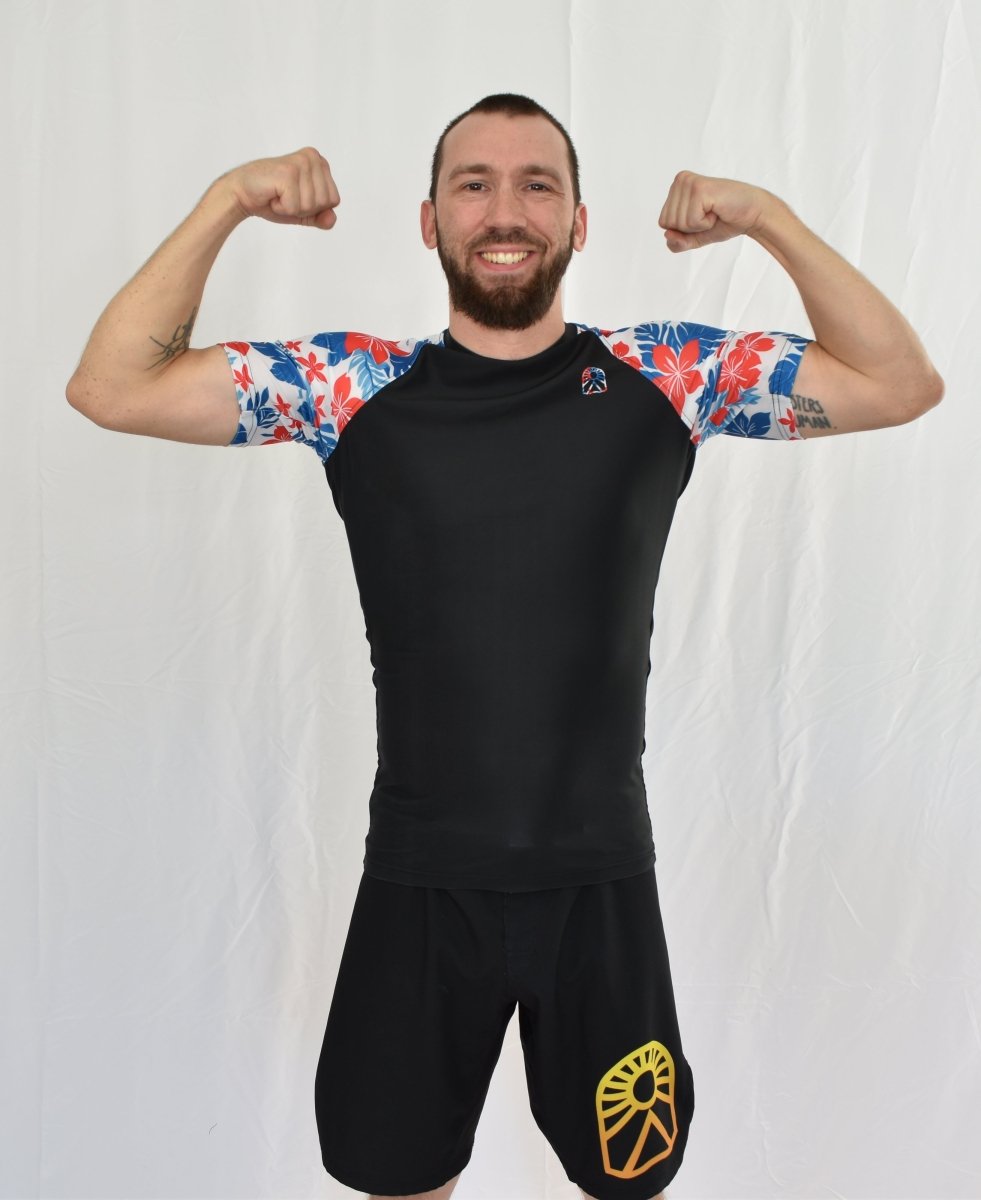 Rashguard manches courtes - Floral Hawaïen - Solar - Vêtements de combat